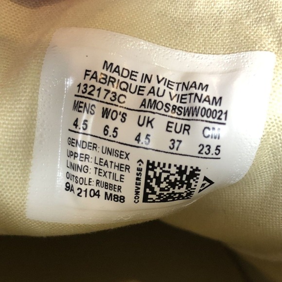 Converse Chuck Taylor 6.5 Leather White All Star Low Top Lace Up - Picture 3 of 10